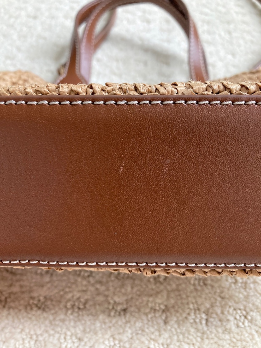 J. Crew Palma Top-Handle/Crossbody Bag in Handknotted Straw and Leather - Picture 10 of 11